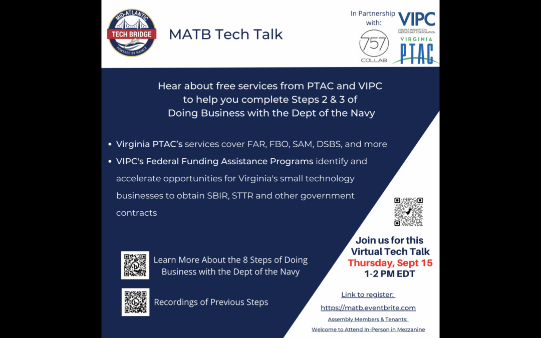 MATB Event on Sept 15th, Getting Started w/ SBIR/STTR